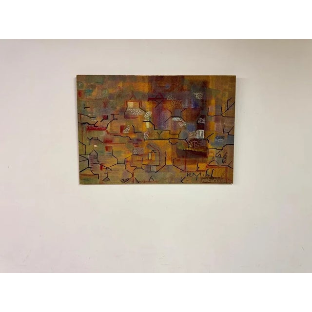 Paint Gabriele Dali, Abstract Composition, 1980s, Painting on Board For Sale - Image 7 of 9