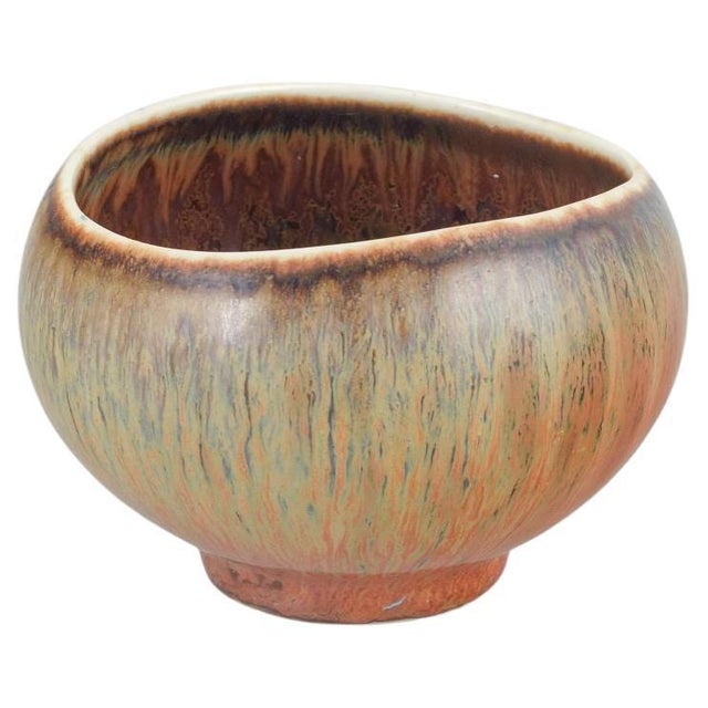 Mid-20th Century Stoneware Bowl with Multicolored Glaze by Gunnar Nylund for Rörstrand For Sale - Image 5 of 5