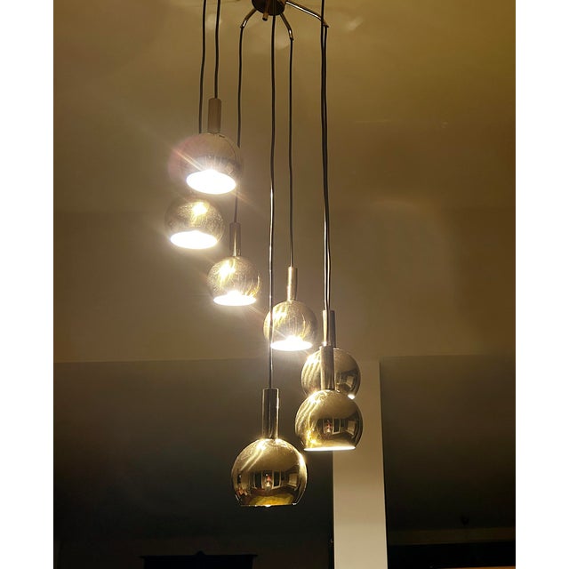 Space Age Pendant Light in Brass from Staff Leuchten, 1970s For Sale - Image 18 of 18