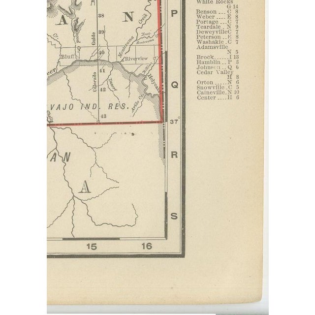 Antique Map of Utah The Beehive State by Ran McNally, 1899 For Sale - Image 9 of 12