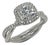 David Yurman, 1.22 Carat Diamond Infinity Half Pave Halo Engagement Ring, Size 6.25 For Sale