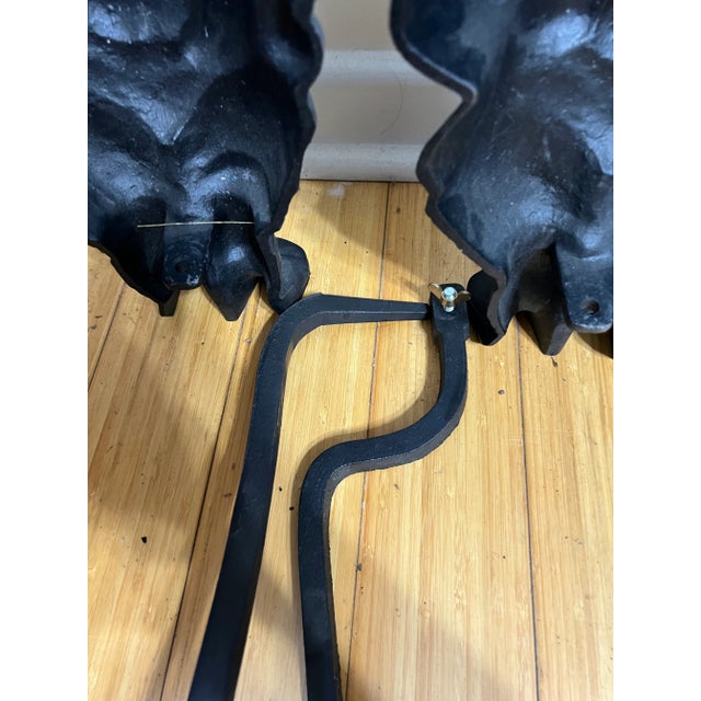 Pair of Mid 20th Century St Nicholas Cast Iron Andirons For Sale - Image 12 of 12