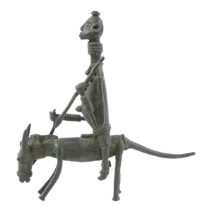 Antique Bronze African Warrior Sculpture