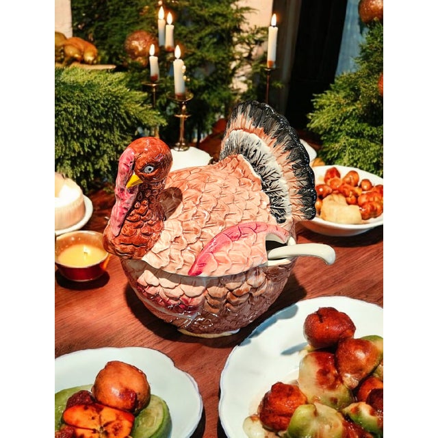 Late 20th Century Traditional Turkey Soup Tureen / Thanksgiving Decor For Sale - Image 4 of 8