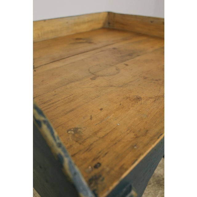 Primitive Country Distressed Painted Work Table For Sale - Image 9 of 13