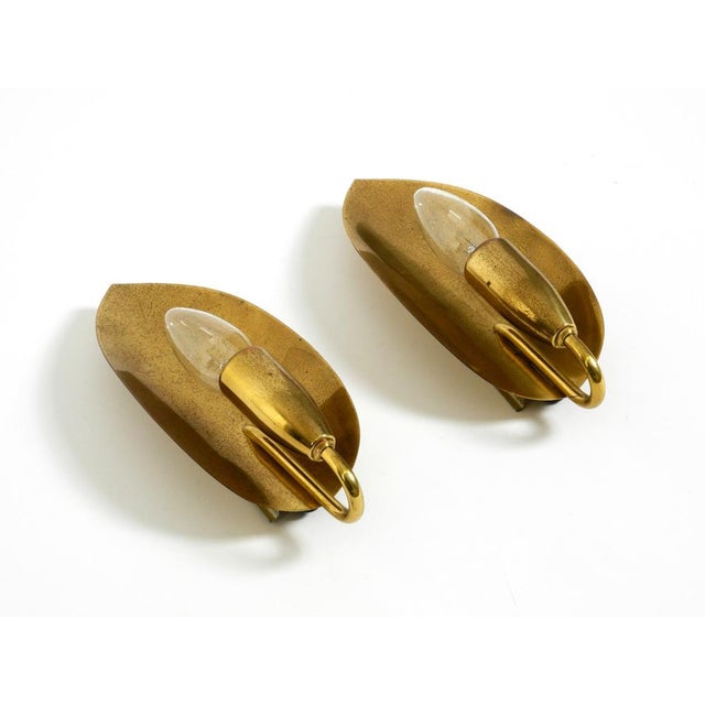 Mid-Century Modern Cone Brass Wall Lamps, 1950s, Set of 2 For Sale - Image 4 of 15