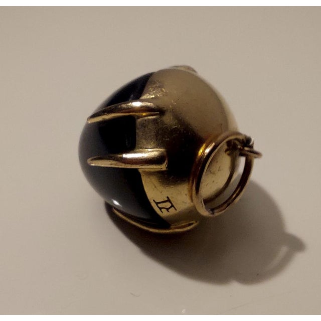 18k Yellow Gold Pendant with Black Onyx, 1980s For Sale - Image 9 of 18