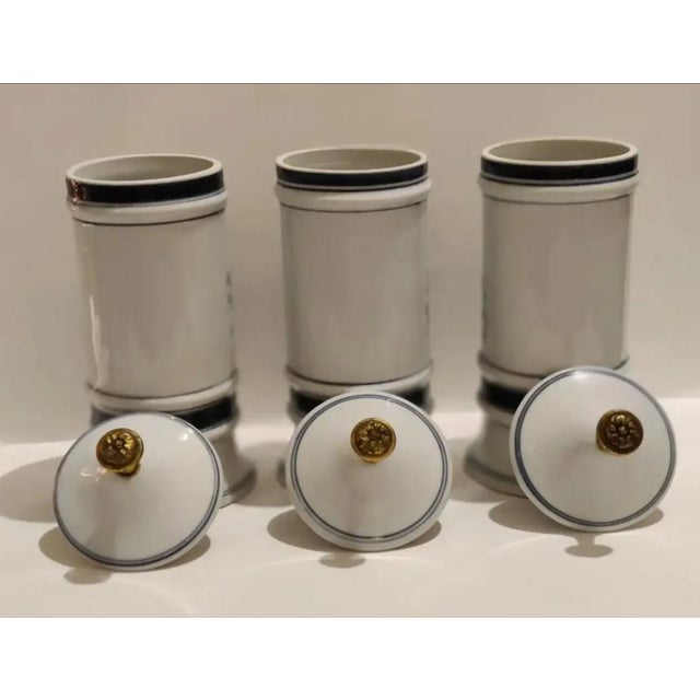 Maitland-Smith Porcelain Apothecary Jars ~ Set of 3 ~ Circa 1980 For Sale - Image 11 of 13