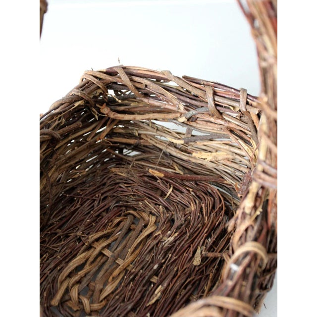 Vintage Rustic Twig Basket For Sale - Image 10 of 11