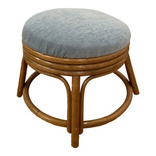 Alexvale Rattan Upholstered Footstool For Sale