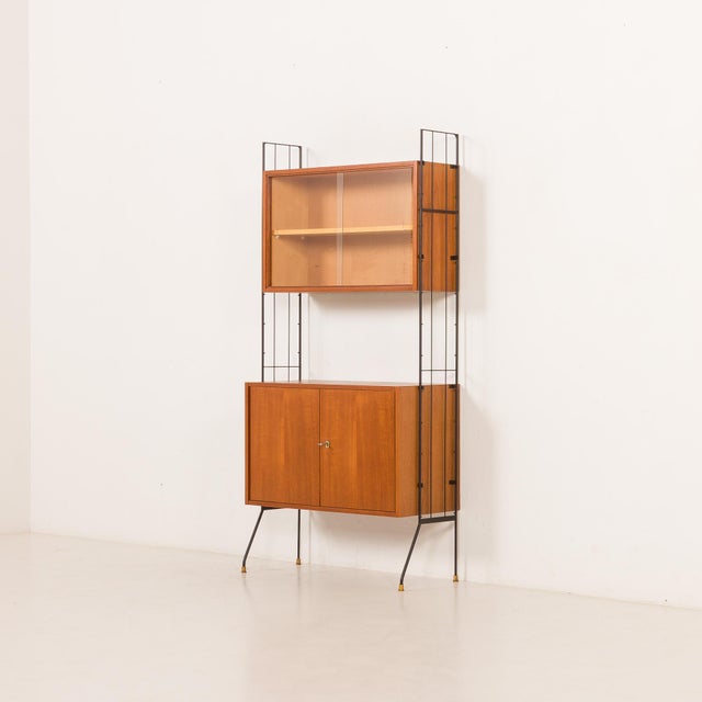Mid-Century Modern Mid-Century Italian Free Standing Wall Unit with Display Cabinet, 1960s For Sale - Image 3 of 16