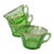 Early 20th Century Uranium Glass 4 Transparent Green Tea Cups With Gold Rim For Sale