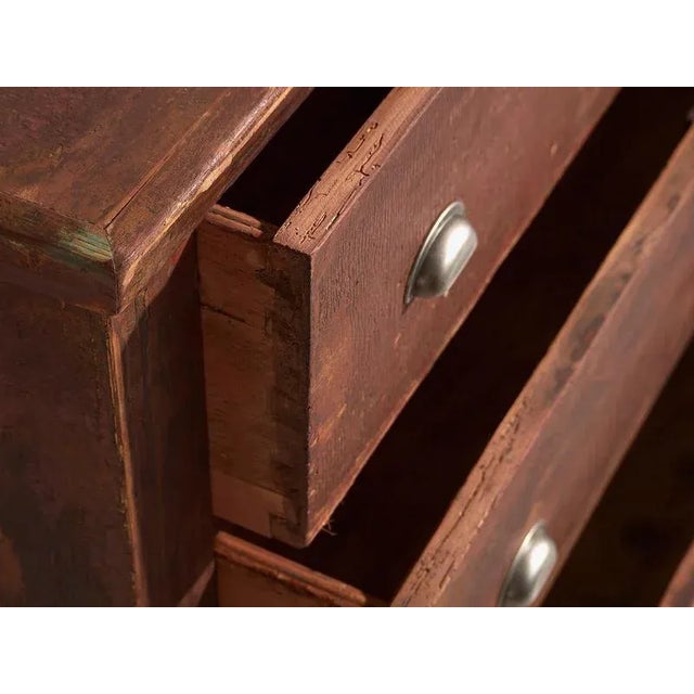 Vintage Chest of Drawers in Maroon Red, 1920 For Sale - Image 6 of 12