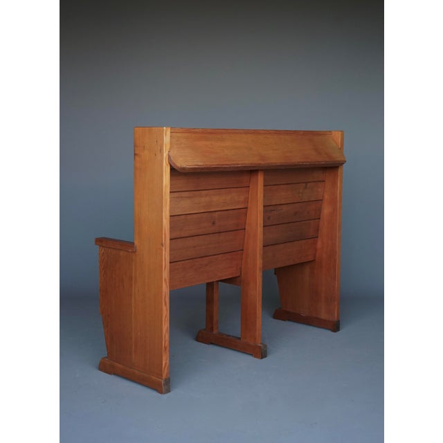 1930s Vintage Dutch Pine Church Bench, 1930s For Sale - Image 5 of 13