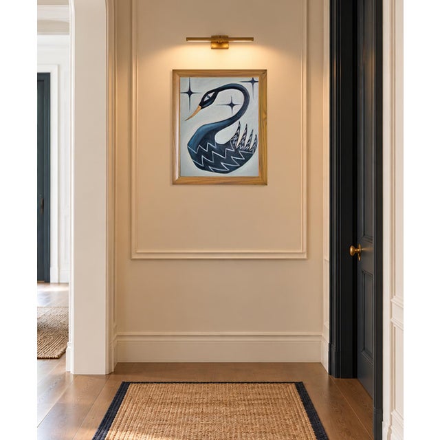 A framed original oil painting on canvas board by Tatiana Duperault. The graphic composition and expressive brushwork give...