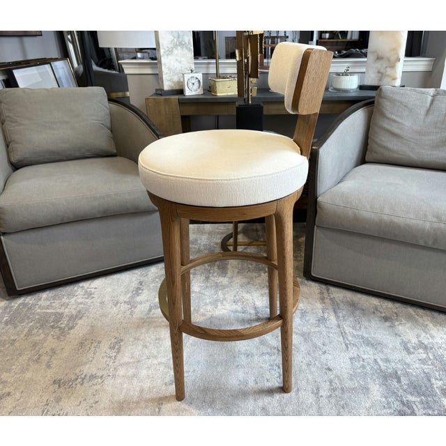 Contemporary Rh Ligné High Back Swivel Bar Stool — Single For Sale - Image 3 of 18