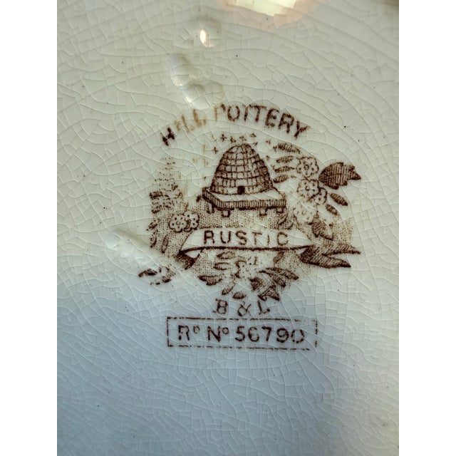 Antique Hill Pottery “Rustic” Brown Transferware Plate, Staffordshire c.1845–1860 For Sale - Image 4 of 6