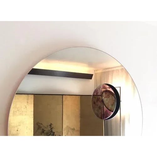 Contemporary Transito Clear and Cobalt Blue Glass and MDF Wall Mirror by Casa Casati For Sale - Image 3 of 6