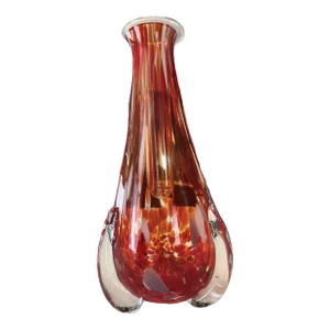 1980s Vaso in Vetro Murano Hand-Blown Glass Bud Vase