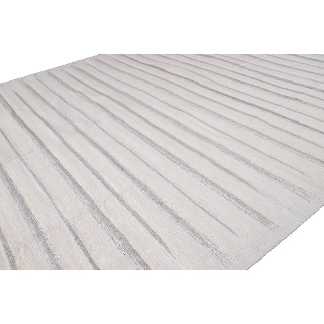 21st-Century Modern Swedish Style Ivory Wool Rug For Sale - Image 11 of 13
