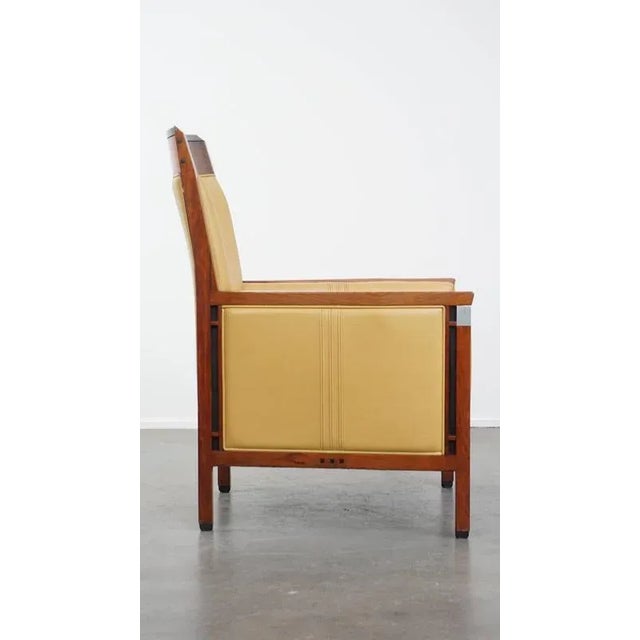 Art Deco Decoforma Series High Back Armchair in Yellow Leather from Schuitema For Sale - Image 3 of 16
