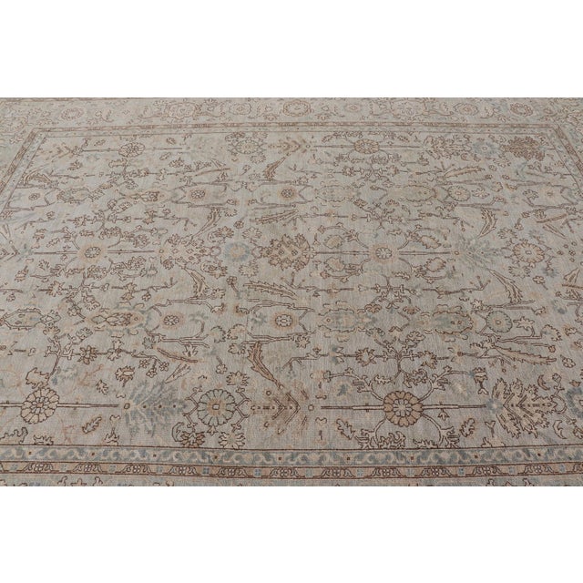 Tabriz Designed Rug in Pale Sand by Keivan Woven Arts 9'10 X 13'8 For Sale - Image 9 of 16