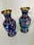 Pair of Mid-Century Cloisonné Bud Vases, Cobalt Blue With Bird and Blossom Motif For Sale - Image 9 of 12