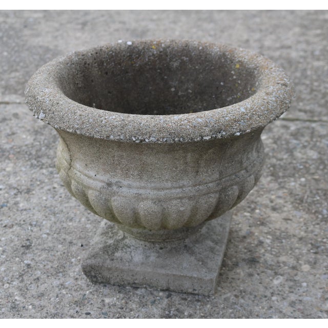 Wonderful neoclassical style garden urn in cast concrete. It has a little garden patina. I love the simple and classic...