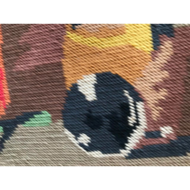 Hand-Woven Art Tapestry, 1950 For Sale - Image 14 of 15