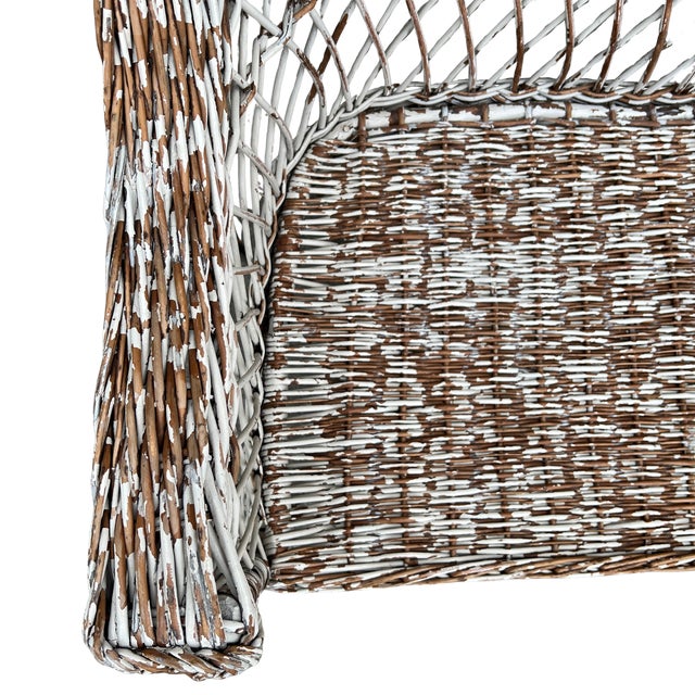 1920s English Willow Wicker Settee For Sale - Image 4 of 8