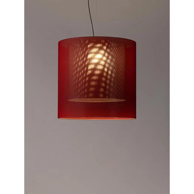 Red and grey moaré xl pendant lamp by antoni arola dimensions: d 83 x h 81 cm materials: metal, polyester. Available...