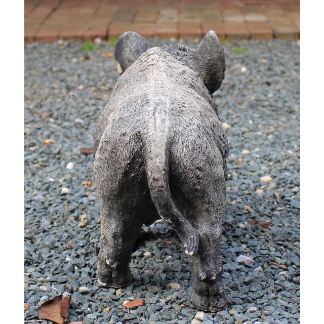English Mid-20th Century English Cast Stone Razorback Boar Garden Figure For Sale - Image 3 of 7