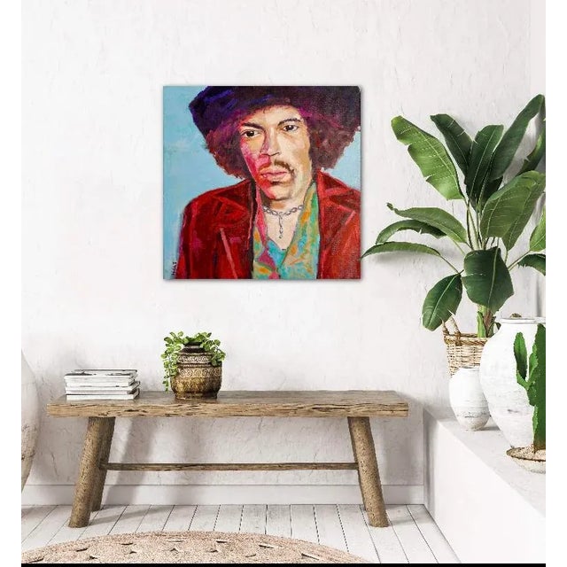 Contemporary Contemporary Pop Art Portrait (24″×24″, Original Oil on Canvas) For Sale - Image 3 of 5