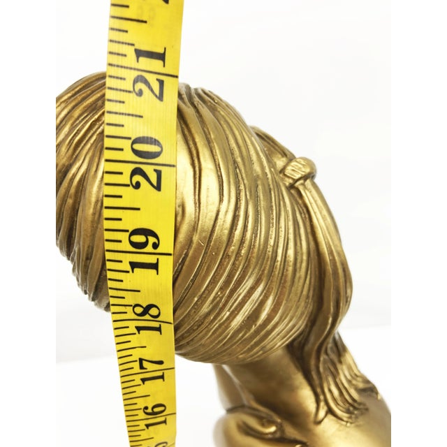 Gold 1960s Gold Nude Woman Covering Up Statue by Silvestri Bros. Of Pittsburgh Pa For Sale - Image 8 of 11