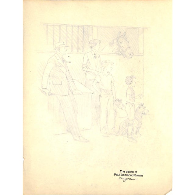 Traditional Original 1944 Pencil Drawing From Hi, Guy! The Cinderella Horse by Paul Brown 23 For Sale - Image 3 of 6
