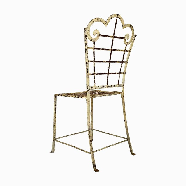 Antique Wrought Iron Garden Chair For Sale - Image 4 of 7