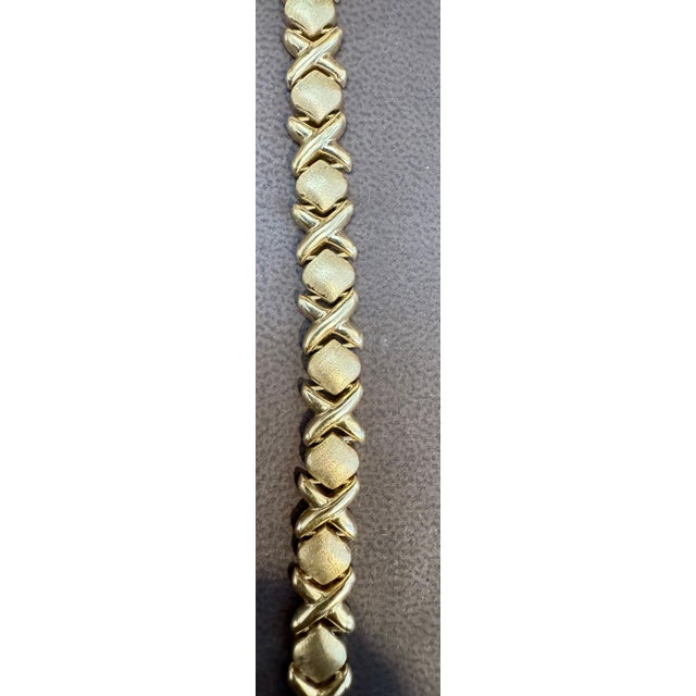 Vintage 14 Karat Yellow Gold 12 Gm X link Bracelet Unisex, 8 Inch Long For Sale - Image 9 of 18