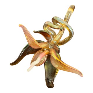 1930s Murano Hand Blown Fall Flower Sculpture For Sale