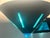 Metal 3-Light Chandelier with Blue Murano Glass Details, 1980s For Sale - Image 4 of 10