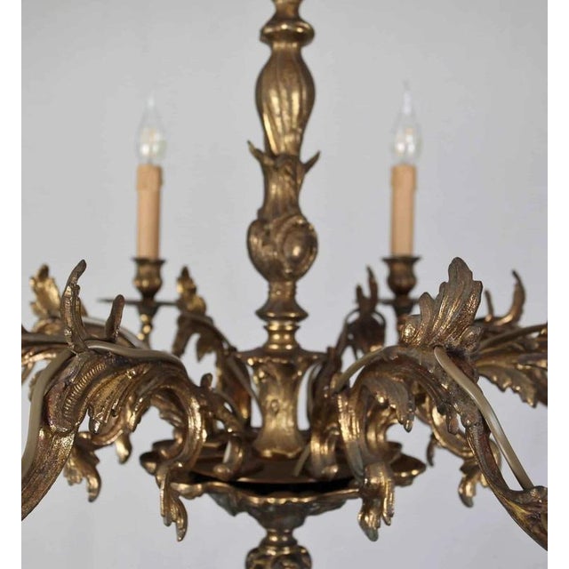 Gilded bronze. Very heavy design with floral decoration. The electrical installation was completed at the beginning of the...