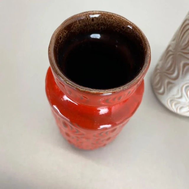 Ceramic Pottery Fat Lava Vases from Scheurich, Germany, 1970s, Set of 3 For Sale - Image 7 of 18