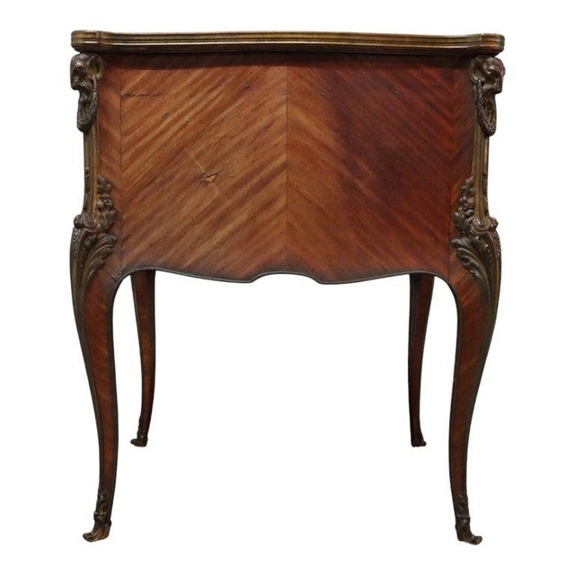 Linke Inspired French Marquetry Marble Top Table With Bronze Mounts 19thC For Sale - Image 9 of 17