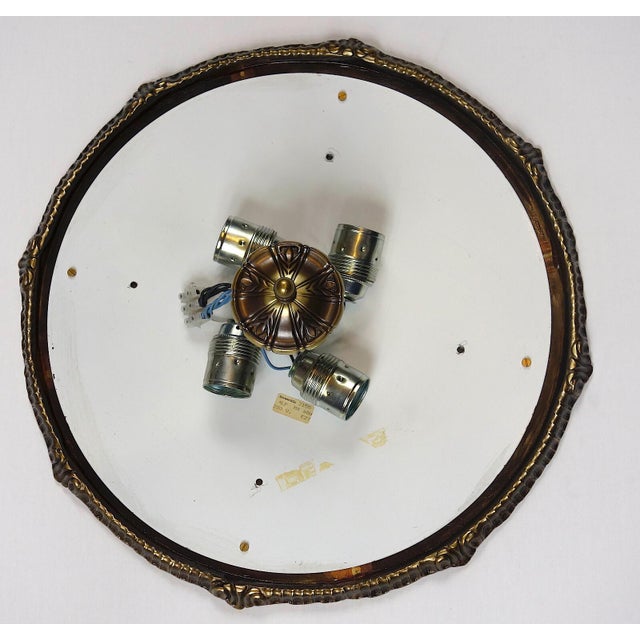 1960s Brass-Frosted Glass Ceiling Lamp with Four Lights from Schröder & Co., 1960s For Sale - Image 5 of 7