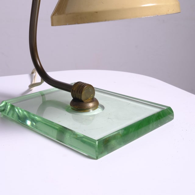 Brass and Crystal Table Lamp attributed to Fontana Arte, 1940s For Sale - Image 6 of 18