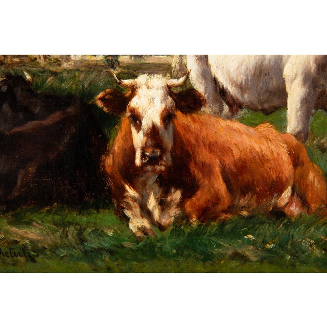 French Barbizon Antique Pastoral Landscape Painting by Marie Dieterle For Sale - Image 10 of 18