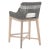Wood Tapestry Grey Teak Outdoor Counter Stool, White Speckle Stripe & Dove Rope For Sale - Image 7 of 9