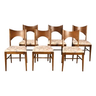 Broyhill Saga Vintage Mid Century Modern Set of 6 Dining Chairs C. 1960s For Sale