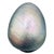 This Maslach signed studio art glass paperweight, dated 1979, features an elegant egg shape with a stunning iridescent...