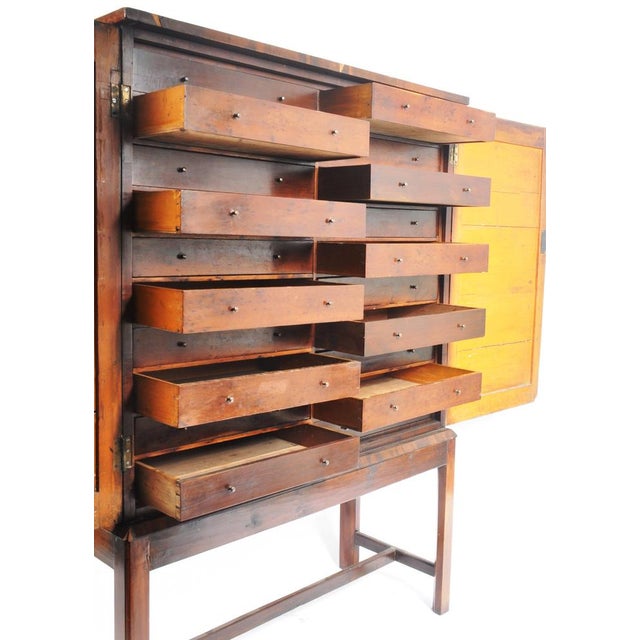 Antique Yew Wooden Chests on Stand, Set of 2 For Sale - Image 10 of 11