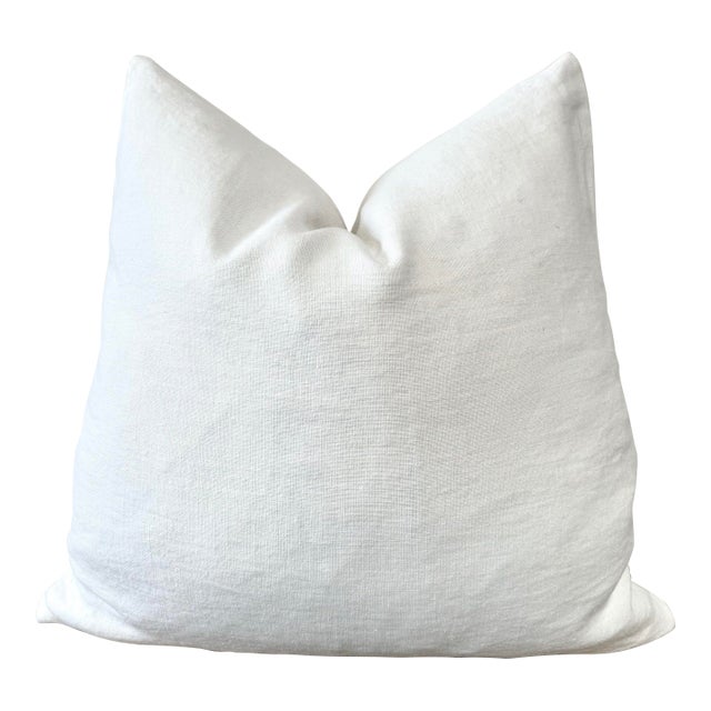 100% Belgium Linen Oyster White Pillow Cover For Sale